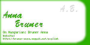 anna bruner business card